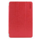 ENKAY Silk Texture Horizontal Flip Solid Color PU Leather Case with Three-folding Holder and & Sleep / Wake-up Function for iPad mini 4(Red)