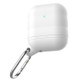 For Apple AirPods 1 / 2 Wireless Earphone Waterproof Silicone Protective Case with Hook(White)