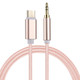 1m Weave Style Type-C Male to 3.5mm Male Audio Cable, For Galaxy S8 & S8 + / LG G6 / Huawei P10 & P10 Plus / Xiaomi Mi6 & Max 2 and other Smartphones(Pink)