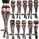 3 PCS Hollow Out Tights Lace Sexy Stockings Female Thigh High Fishnet Embroidery Transparent Pantyhose Women Black Lace Hosiery, Size:Hardcover hardcover (white card + color box)(6079)