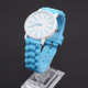 Simple Style Round Dial Jelly Silicone Strap Quartz Watch(Light Blue)