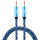 EMK 3.5mm Male to Male Grid Nylon Braided Audio Cable for Speaker / Notebooks / Headphone, Length: 0.5m(Blue)