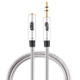 EMK 3.5mm Male to Female Gold-plated Plug Cotton Braided Audio Cable for Speaker / Notebooks / Headphone, Length: 0.5m(Grey)