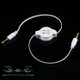 Gold Plated 3.5mm Jack AUX Retractable Cable for iPhone / iPod / MP3 Player / Mobile Phones / Other Devices with a Standard 3.5mm Headphone Jack, Length: 11cm (Can be Extended to 80cm), White(White)