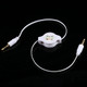 Gold Plated 3.5mm Jack AUX Retractable Cable for iPhone / iPod / MP3 Player / Mobile Phones / Other Devices with a Standard 3.5mm Headphone Jack, Length: 11cm (Can be Extended to 80cm), White(White)