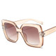 2 PCS Oversized Sunglasses Women Luxury Transparent Gradient Sun Glasses Big Frame Vintage Eyewear UV400 Glasses(Brown)