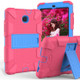 Shockproof Two-color Silicone Protection Shell for Galaxy Tab A 8.0 (2018) T387, with Holder (Rose Red+Blue)