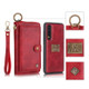 For Huawei P30 POLA Multi-function Fashion Zipper Magnetic Horizontal Flip Leather Case with Card Slots & Wallet & Photo Frame & Lanyard(Red)