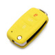 2 PCS Silicone Car Key Cover Case for Volkswagen Golf(Yellow)