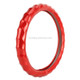 Universal Car Wave Texture Plating Leather Steering Wheel Cover, Diameter: 38cm (Red)