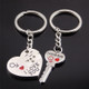 Fashion Heart Key Ring Silver Color Lovers Love Key Chain Valentine Day Gift 1 Pair Couple Keychain