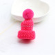 12PCS Cute Mini Knitted Hairball Hat Brooch Sweater Pins Badge(Lotus red)