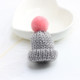 12PCS Cute Mini Knitted Hairball Hat Brooch Sweater Pins Badge(Gray)