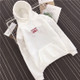 Long Sleeve Letter Embroidery Hooded Sweatshirt Causal Loose Hip Hop Streetwear, Size:L(White)