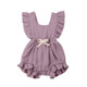 Baby Solid Color Sleeveless Ruffled Jumpsuit Back Strap Romper, Size:90cm(Purple)