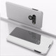 For LG K50 Plating Mirror Left and Right Flip Cover with Bracket Holster(Silver)