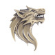 Wolf Head Shape Shining Metal Car Free Sticker(Gold)