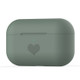 For AirPods Pro Love-heart Pattern Silicone Earphone Protective Case(Dark Green)