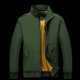 Solid Color Collage Long Sleeve Stand Collar Men Jacket (Color:Green Size:XXXXL)