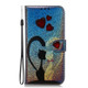 Colored Drawing Pattern Colorful Magnetic Buckle Horizontal Flip PU Leather Case with Holder & Card Slots & Wallet & Lanyard For Galaxy Note 10 / 10 5G(Love Cat)