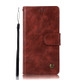 For Lenovo A6000 Retro Copper Button Crazy Horse Horizontal Flip PU Leather Case with Holder & Card Slots & Wallet & Lanyard(Wine Red)