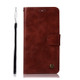 For Lenovo K5 Note Retro Copper Button Crazy Horse Horizontal Flip PU Leather Case with Holder & Card Slots & Wallet & Lanyard(Wine Red)