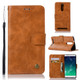For Lenovo K5 Note Retro Copper Button Crazy Horse Horizontal Flip PU Leather Case with Holder & Card Slots & Wallet & Lanyard(Gold Yellow)