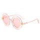 Women Vintage Round Frame Gradient Shades Sun Glasses(Pink)