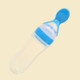 90ML Safe Newborn Baby Feeding Bottle Toddler Silicone Squeeze Feeding Milk Cereal Bottle with Hard Spoon(Blue)