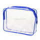 Portable Travel Zip Look PVC Bags Waterproof Transparent Makeup Storage Bag, SIZE:S(Blue)