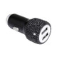 Diamond Car Dual USB Charge Mobile Phone Safety Hammer Charger(black )