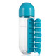 600ml Creative Outdoor Portable Water Bottle With 7 Day Pill Box(Blue)