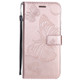 Pressed Printing Butterfly Pattern Horizontal Flip PU Leather Case with Holder & Card Slots & Wallet & Lanyard For Huawei P Smart Z / Y9 Prime 2019(Rose Gold)