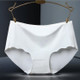 Ice Silk sSeamless Cotton File Ladies Underwear Briefs, Size:XL(White)