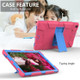 Shockproof Two-Color Silicone Protection Case with Holder for Galaxy Tab A 10.1 (2019) / T510(Hot Pink+Blue)