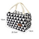 Cotton Linen Fashion Insulation Waterproof Portable Lunch Bag Insulation Bag Insulation Package(Black and white triangle)