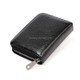 KB195 Zipper Cowhide Leather Double Row Organ Shape Multiple Card Slots Anti-magnetic RFID Wallet Clutch Bag for Ladies(Black)