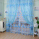 Tulip Print Curtain Bedroom Living Room Balcony Tulle Sunshade Curtain, Size:100x200CM(Blue)