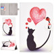 Colored Pattern Drawing Horizontal Flip PU Leather Case with Three-folding Holder for 7 inch Tablet PC(Love cats)