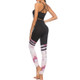 Yoga Stretch Thin Tight Slim Printing Bottoming Trousers (Color:Black Size:L)