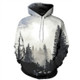 Skateboarding Hooded Pullover 3D Hoodies, Size:M(Black White)