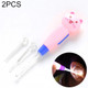 2 PCS Baby Care Ear Spoon Child Ears Cleaning Earwax Spoon Digging Ear Syringe With Light(Pink Cat)