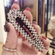 Fashion Water Drop Shape Rhinestones Hair Clips Geometric Women Barrette Hair Accessories(Silver White)