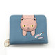 Women Cute Cat Wallet Small Zipper Girl Wallet Coin Purse(Blue)