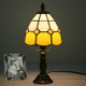 Vintage Church Glass Bedside Bedroom Living Room Bar Cafe Decoration Small Table Lamp, Style:Alloy Base(Yellow)