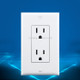 PC Double-connection Power Socket Switch, US Plug, Square White UL Two Opening Single Control