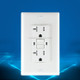 PC Double-connection Power Socket Switch, US Plug, Square White UL 15A Double Plug