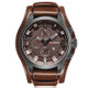 Curren M8225 Army Military Leather Band Men Quartz Watch(Black Brown)