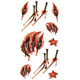 S-024 50 PCS Halloween Terror Realistic Wound Blood Injury Scar Temporary Tattoo Sticker