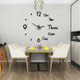 Acrylic Large Wall Clocks Sticker Modern Design Living Room 3D DIY Quartz Watch Silent Movement Home Decor, Sheet Size:Diameter 80cm(Black)